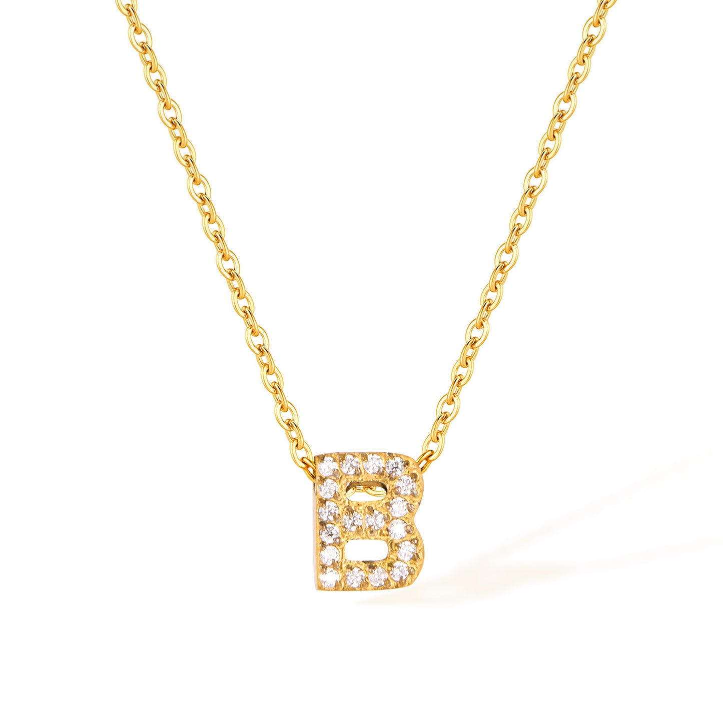 Stainless Steel Gold Initial Necklace