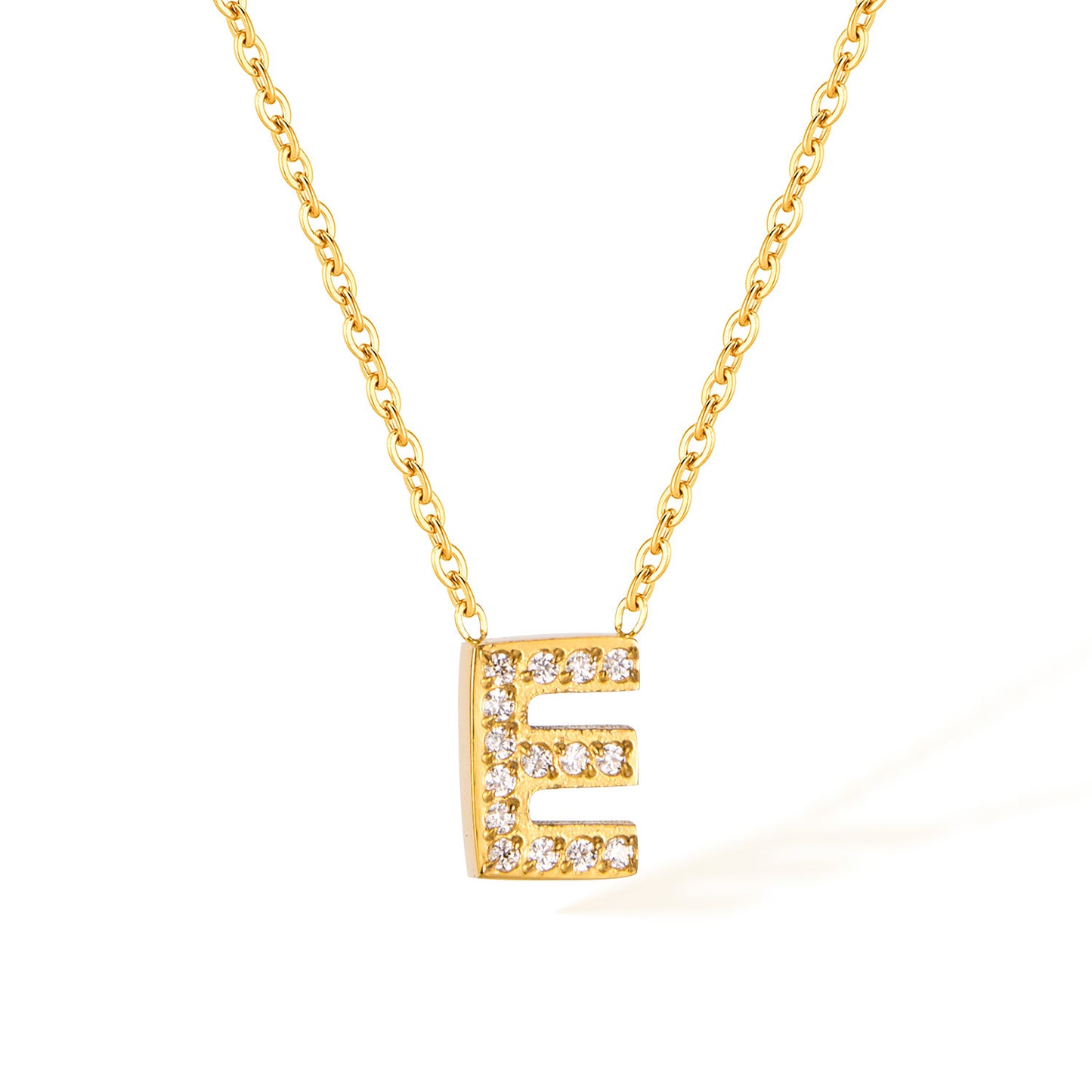 Stainless Steel Gold Initial Necklace