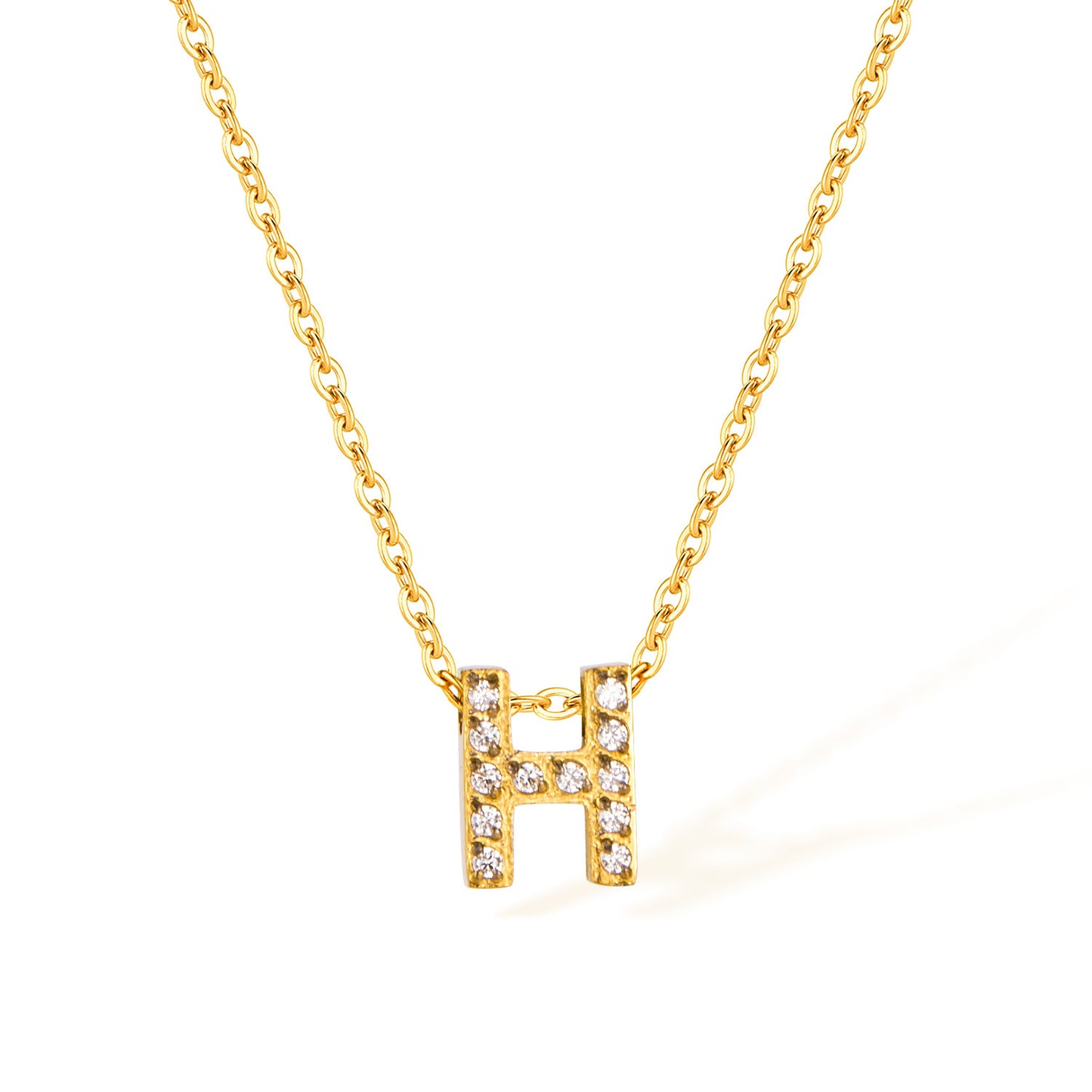 Stainless Steel Gold Initial Necklace