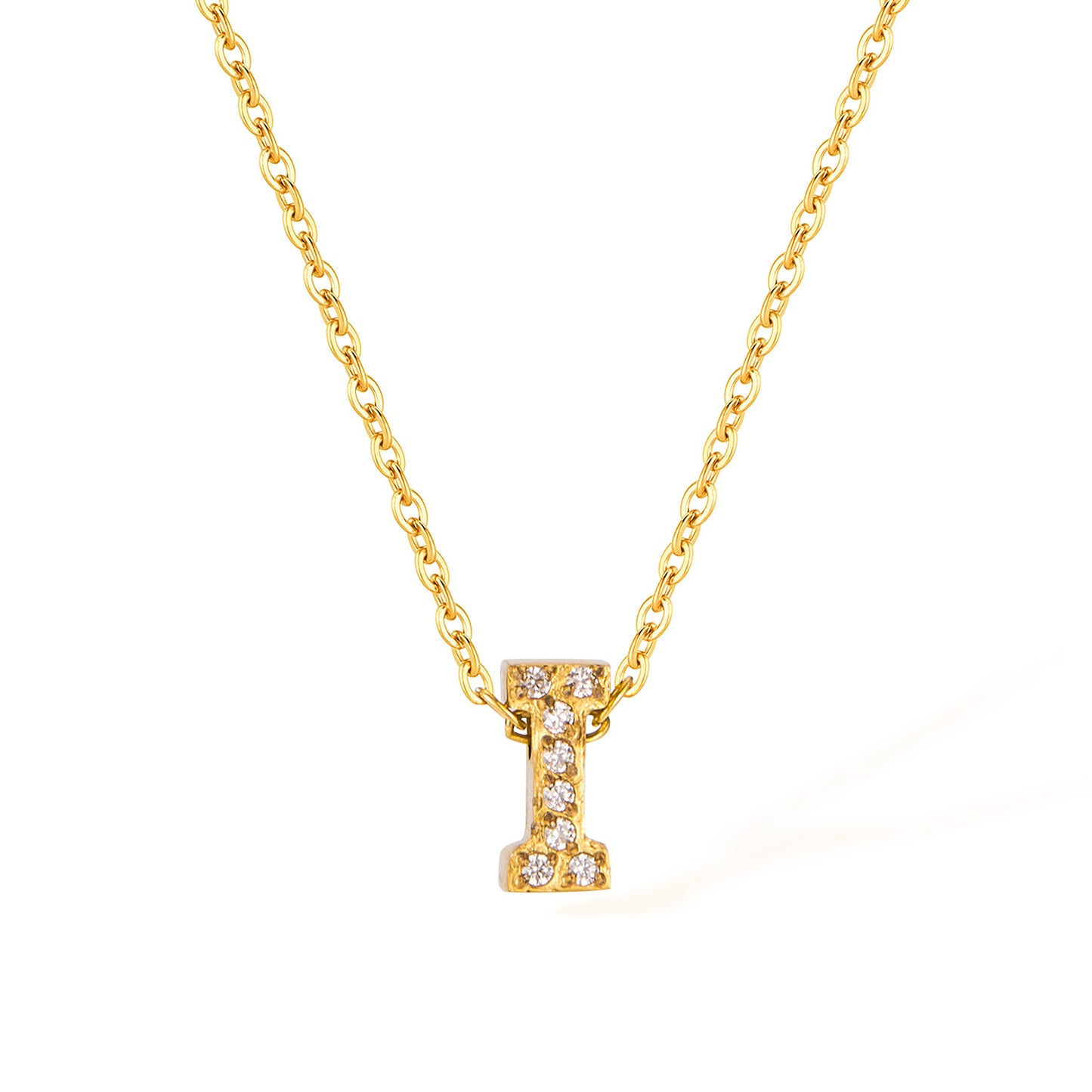 Stainless Steel Gold Initial Necklace