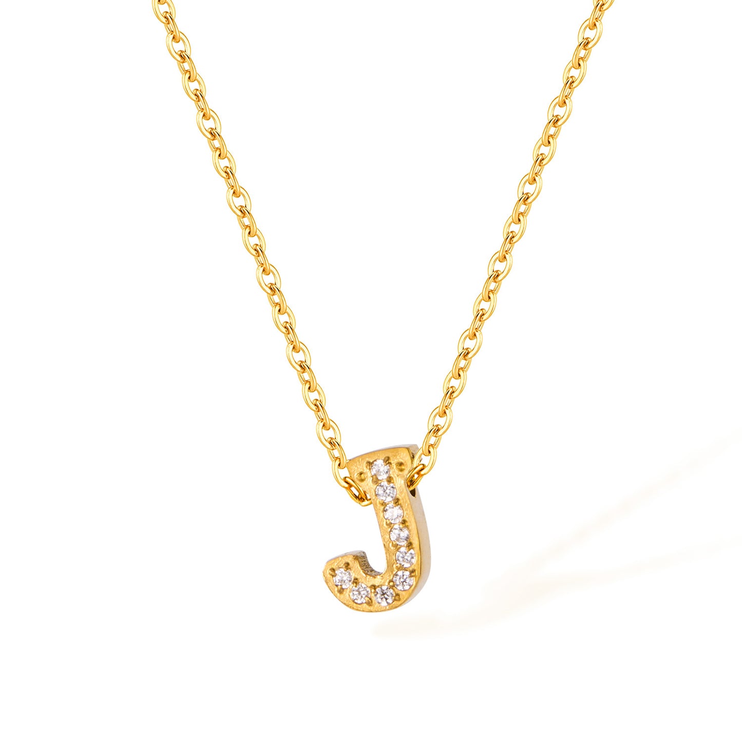 Stainless Steel Gold Initial Necklace