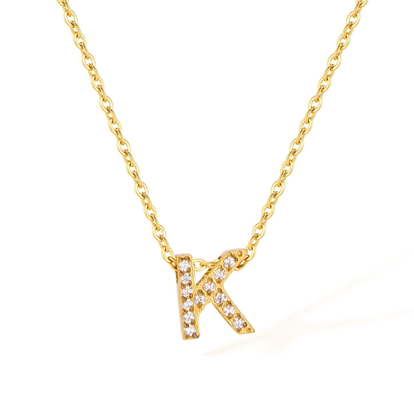 Stainless Steel Gold Initial Necklace