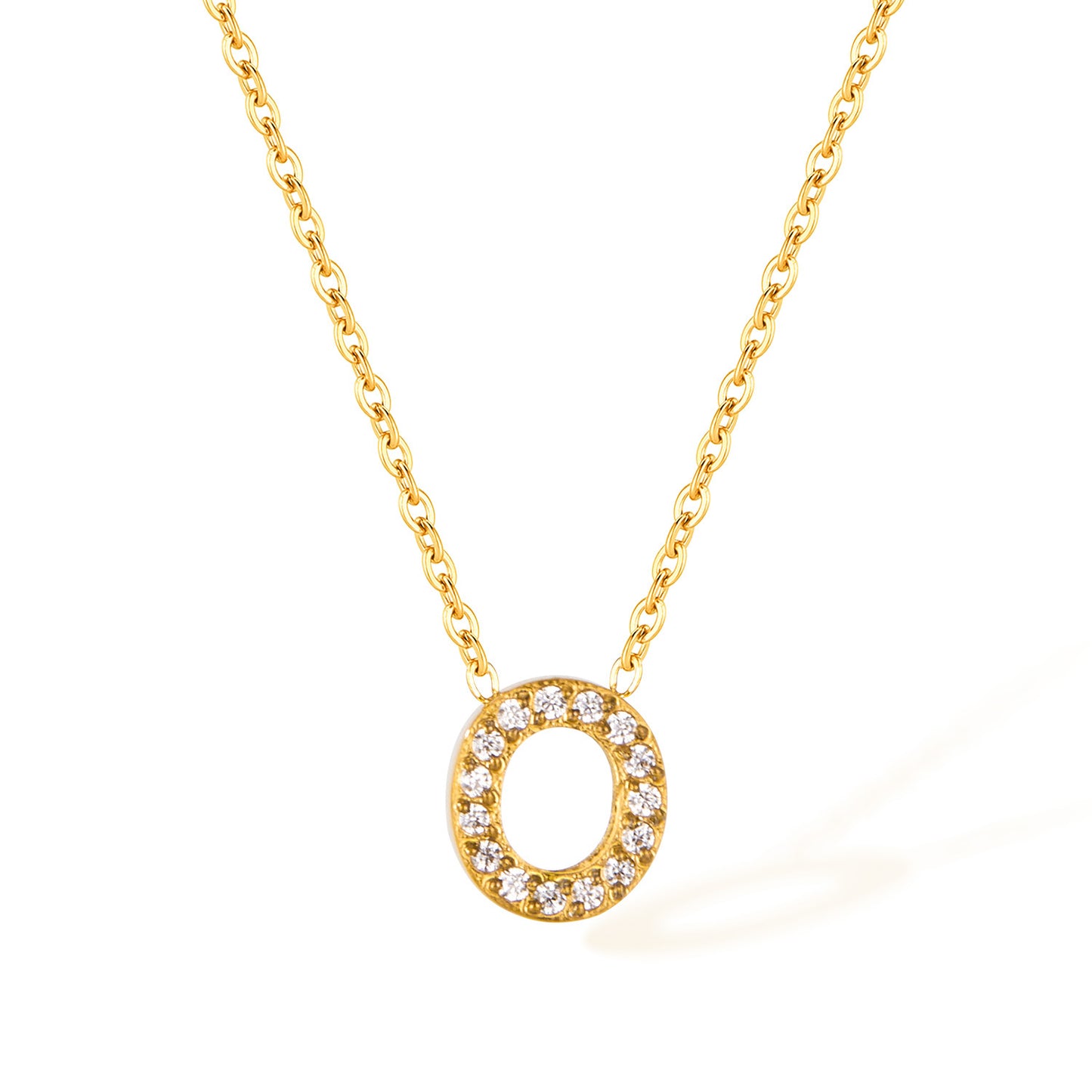 Stainless Steel Gold Initial Necklace