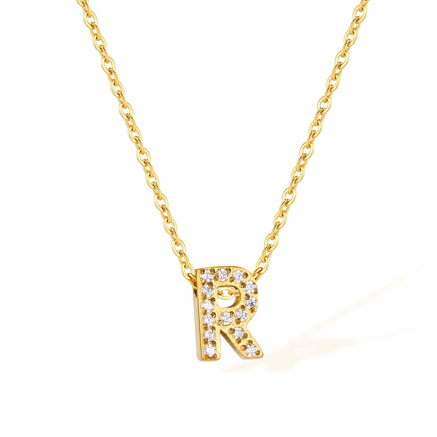 Stainless Steel Gold Initial Necklace
