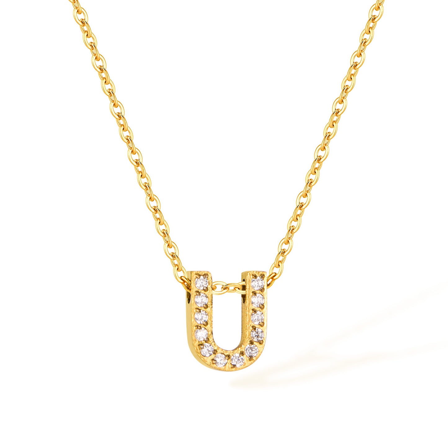Stainless Steel Gold Initial Necklace