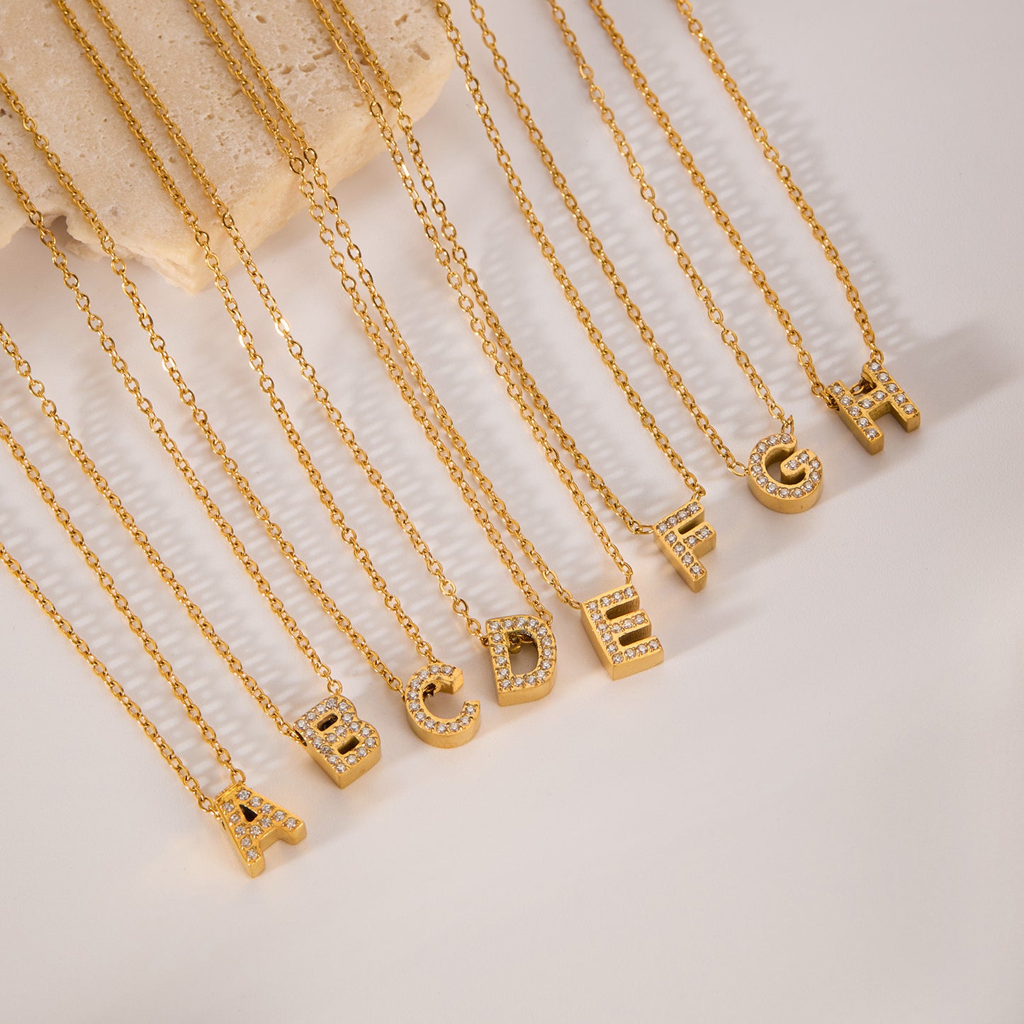 Stainless Steel Gold Initial Necklace