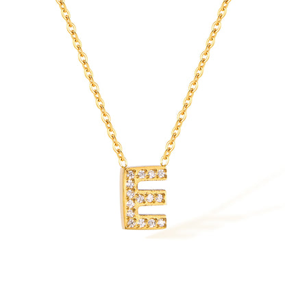 Stainless Steel Gold Initial Necklace