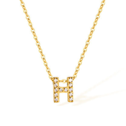 Stainless Steel Gold Initial Necklace