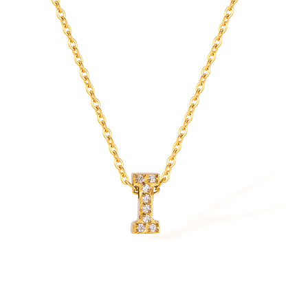 Stainless Steel Gold Initial Necklace