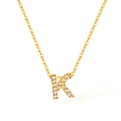 Stainless Steel Gold Initial Necklace