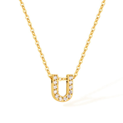 Stainless Steel Gold Initial Necklace